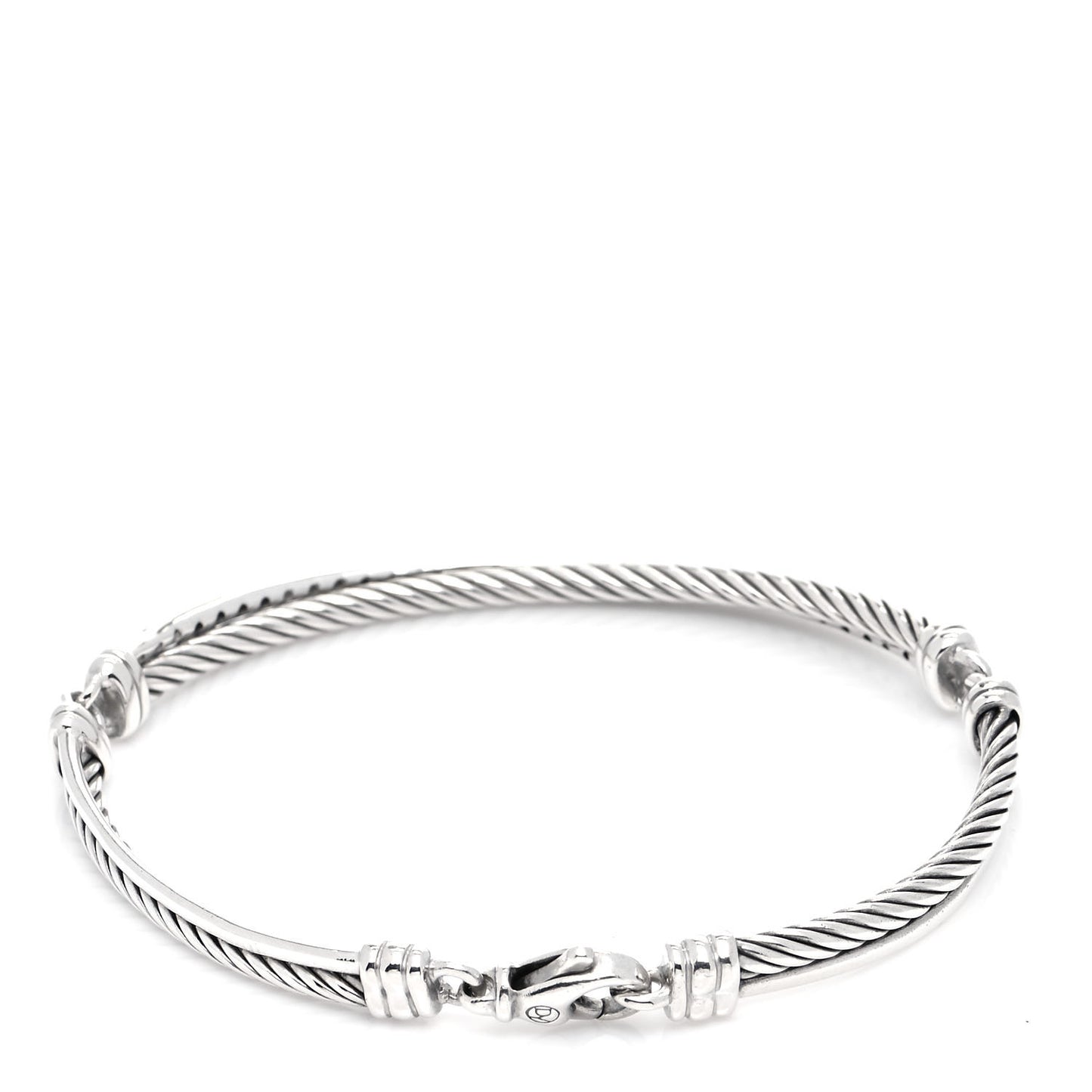 Sterling Silver Diamond 3mm Crossover Bracelet