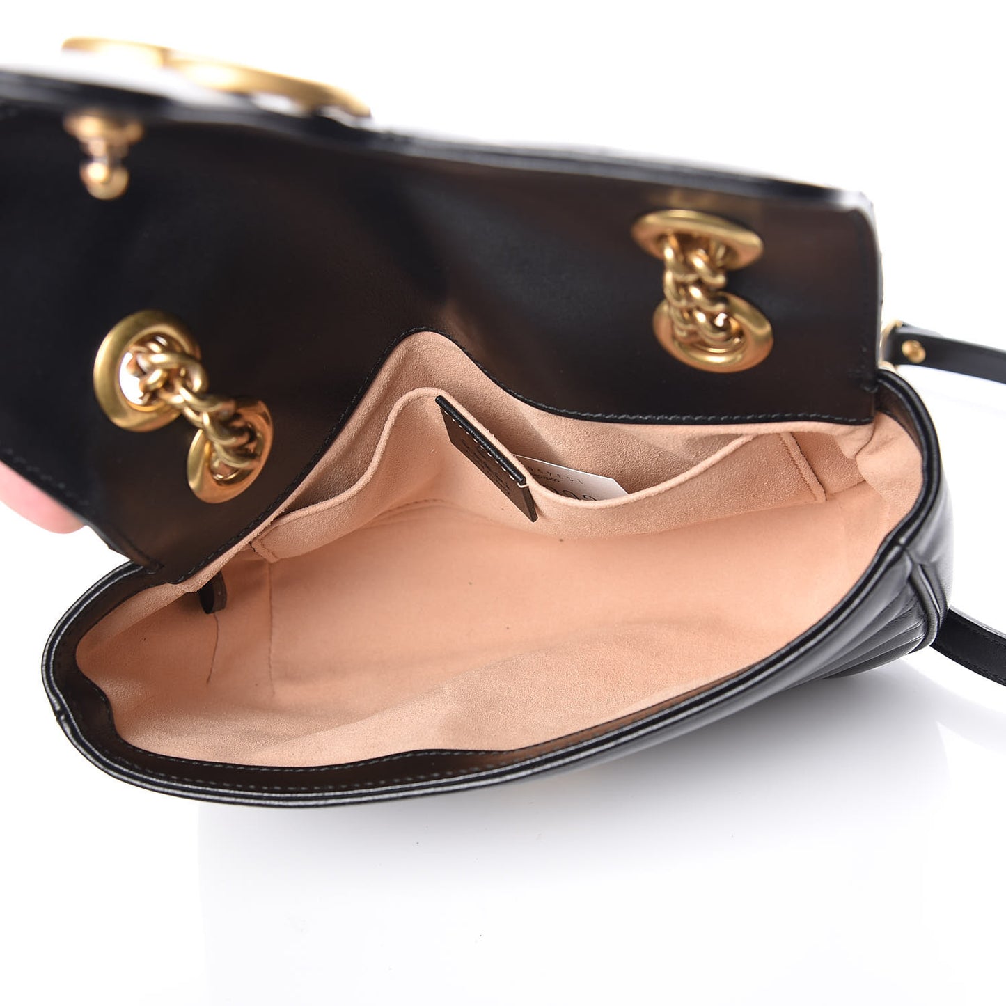 Calfskin Matelasse Mini GG Marmont Shoulder Bag Black