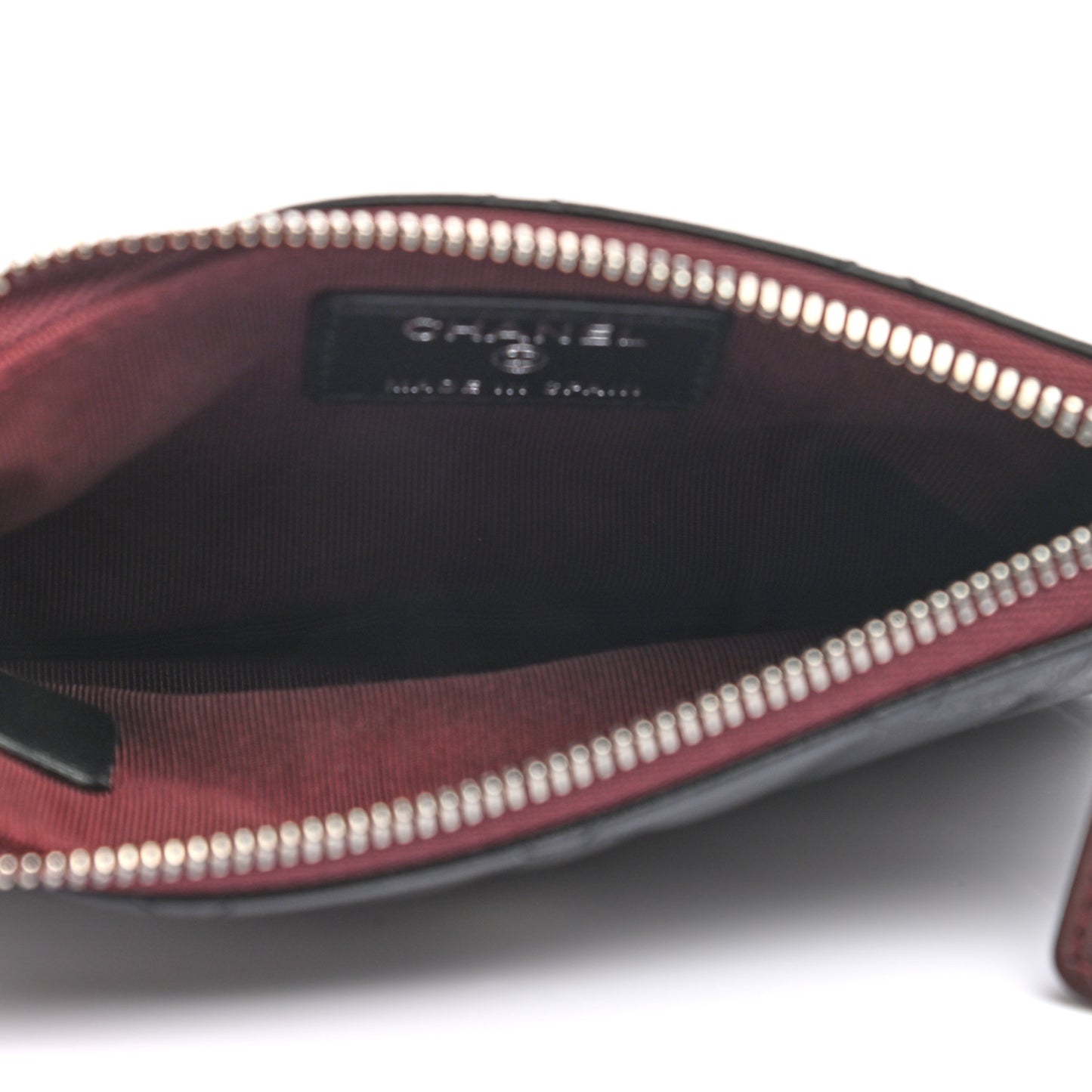 Lambskin Quilted Small Cosmetic Case Black