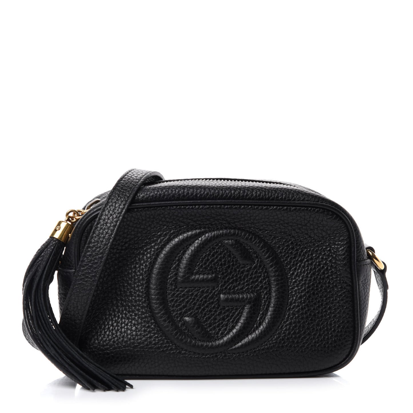 Pebbled Calfskin Mini Soho Disco Bag Black