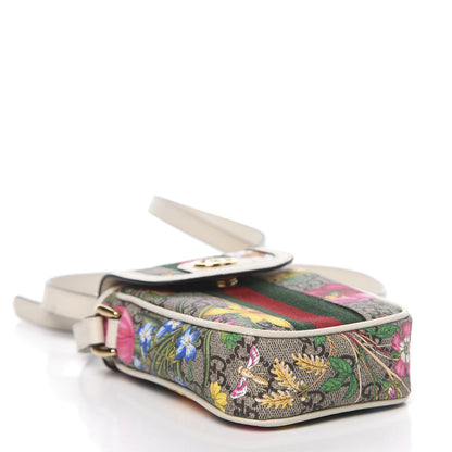 Gucci GG Supreme Monogram Flora Web Ophidia Phone Crossbody Bag White 4 of 11