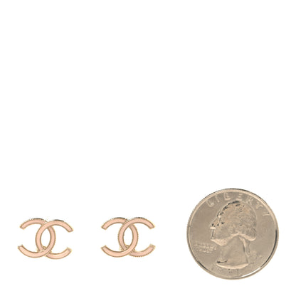 Chanel Enamel CC Earrings Pearly Pink Gold 2 of 4