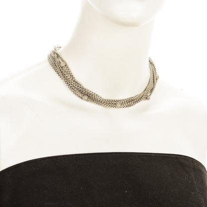 David Yurman Sterling Silver 18K Yellow Gold Diamond Eight Strand Pave Station Necklace 2 of 5