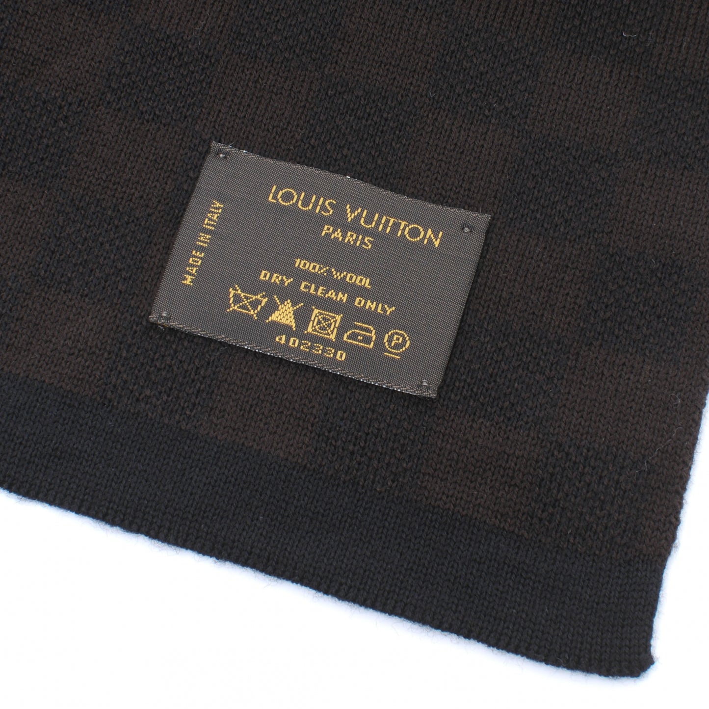 Damier Ebene Wool Scarf Brown