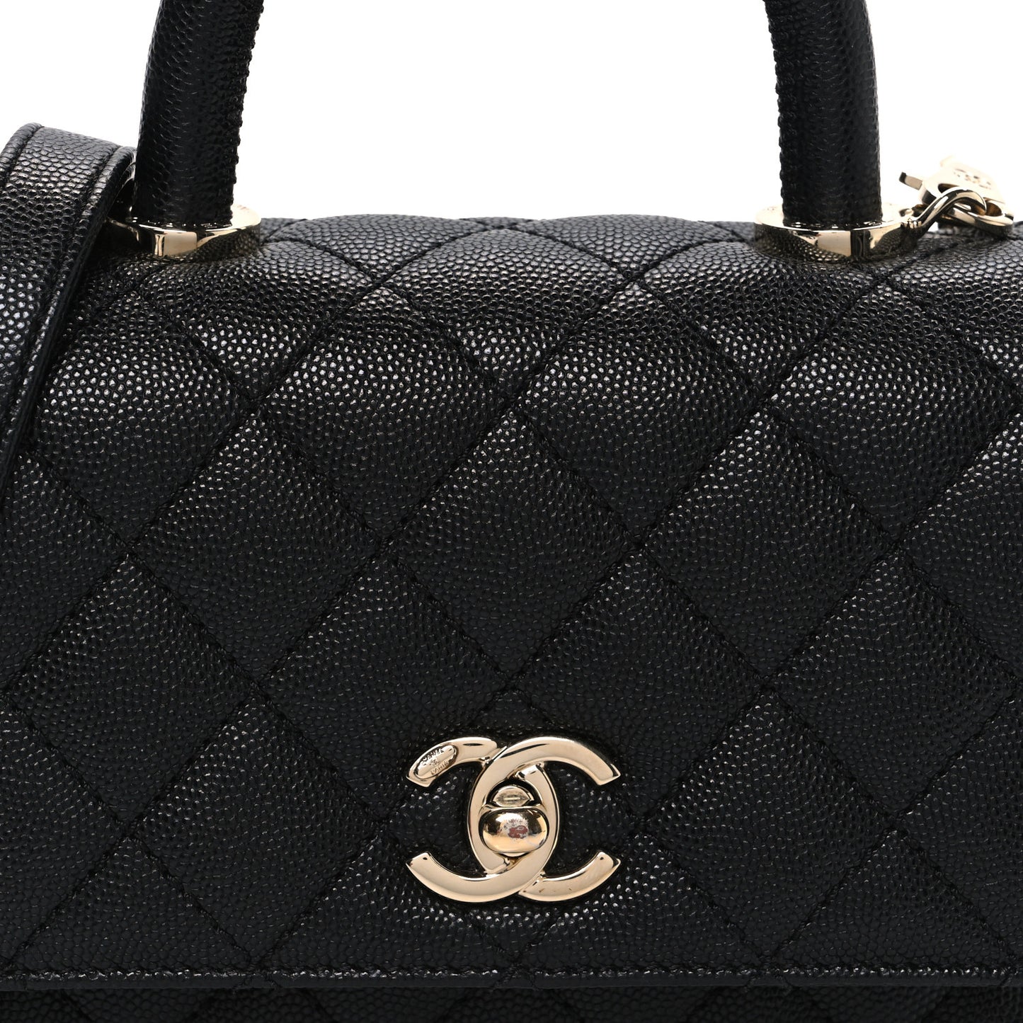 Caviar Quilted Extra Mini Coco Handle Flap Black