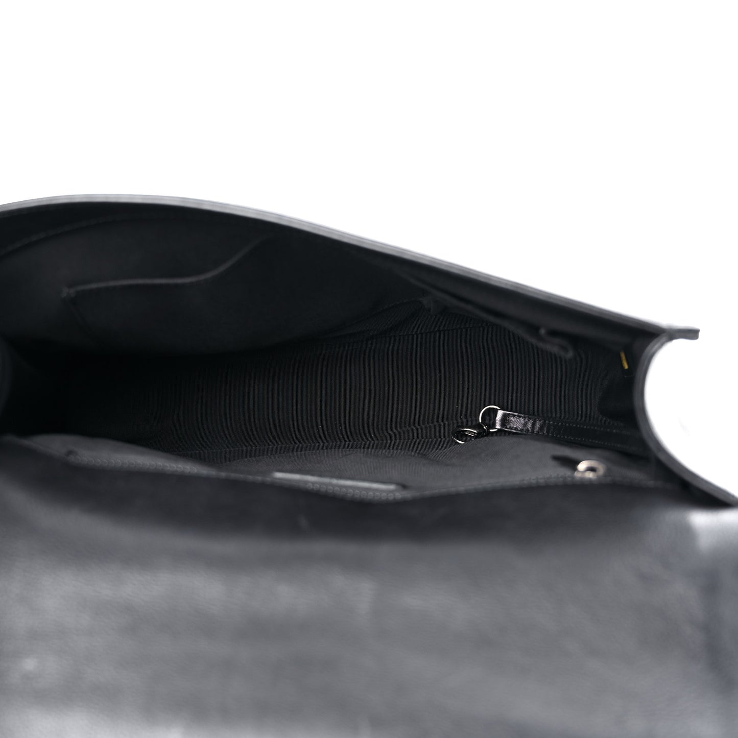 Calfskin Quilted Large Boy Flap Black