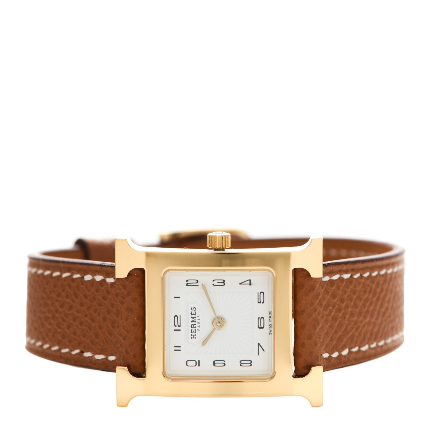 Stainless Steel Epsom 21mm Heure H Hour Quartz Watch Gold