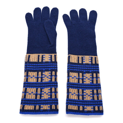 Hermes Cashmere Gloves M Blue 2 of 3