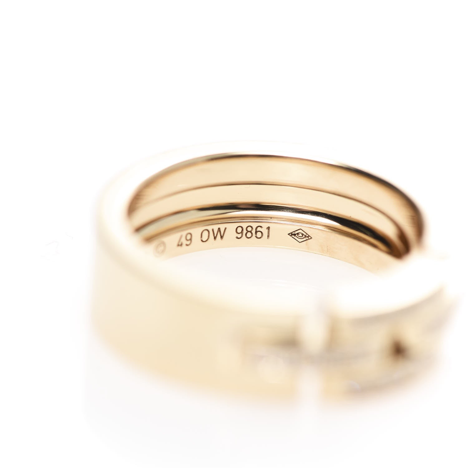 Cartier 18K Yellow Gold Diamond Maillon Panthere Band Ring 49 5 6 of 7