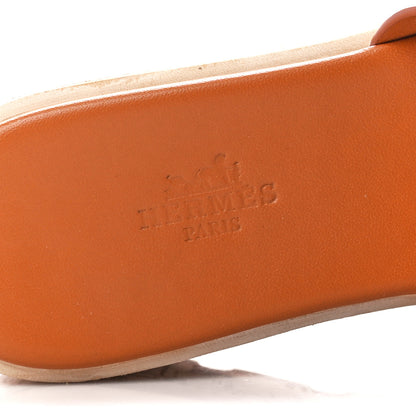 Hermes Calfskin Cork Eze 30 Sandals 37 Marron Glaise 7 of 9
