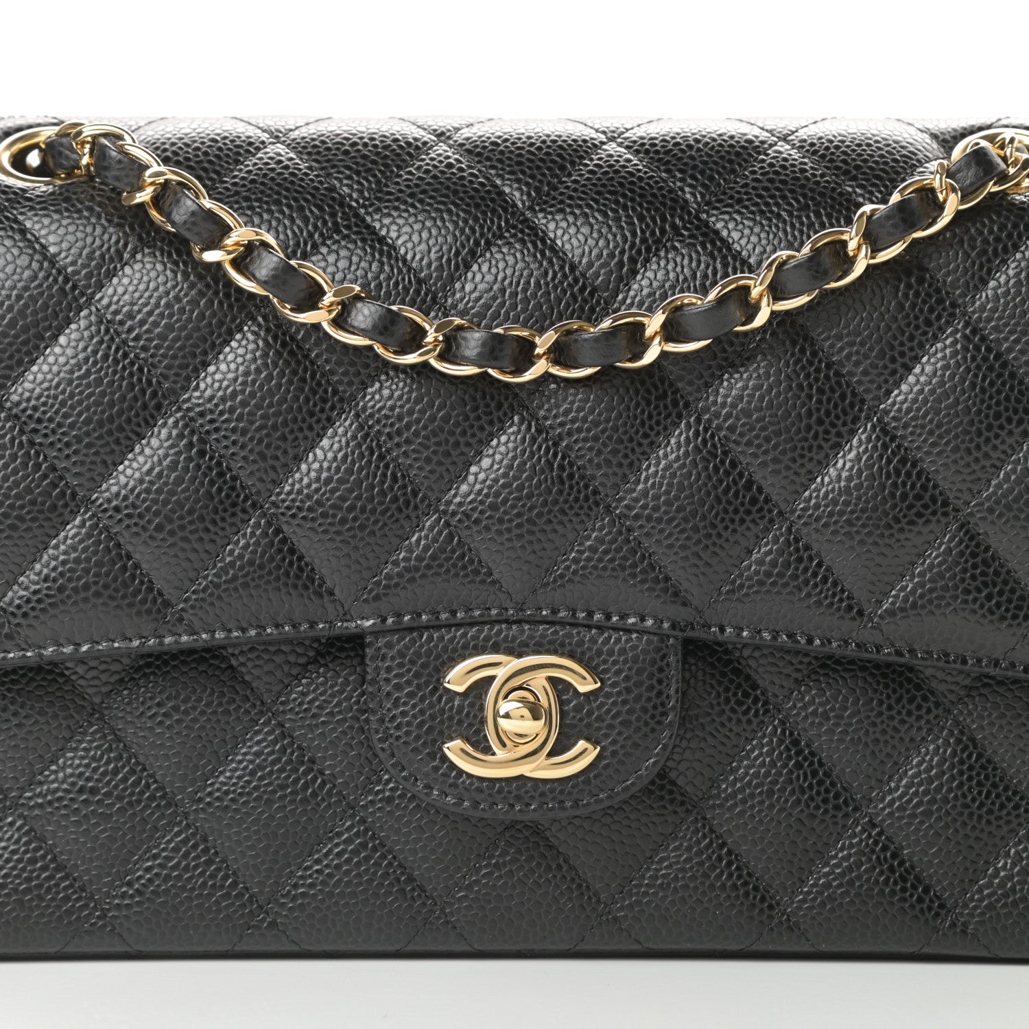 Chanel Caviar Quilted Medium Double Flap Black 9 of 12