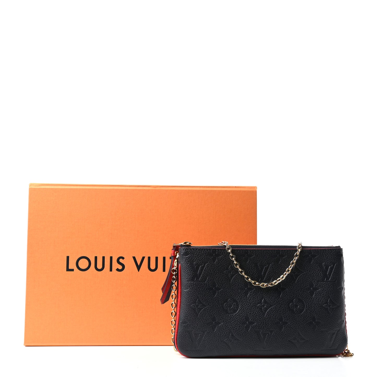 Empreinte Double Zip Pochette Marine Rouge