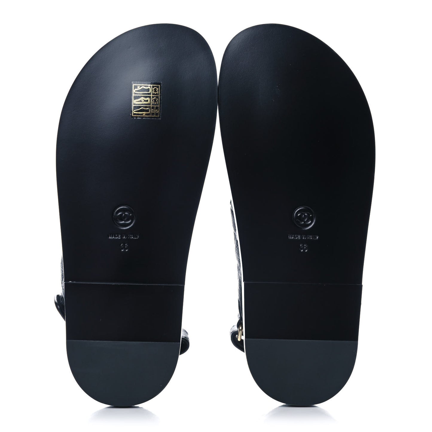 Grained Calfskin Velcro Dad Sandals 36 Black