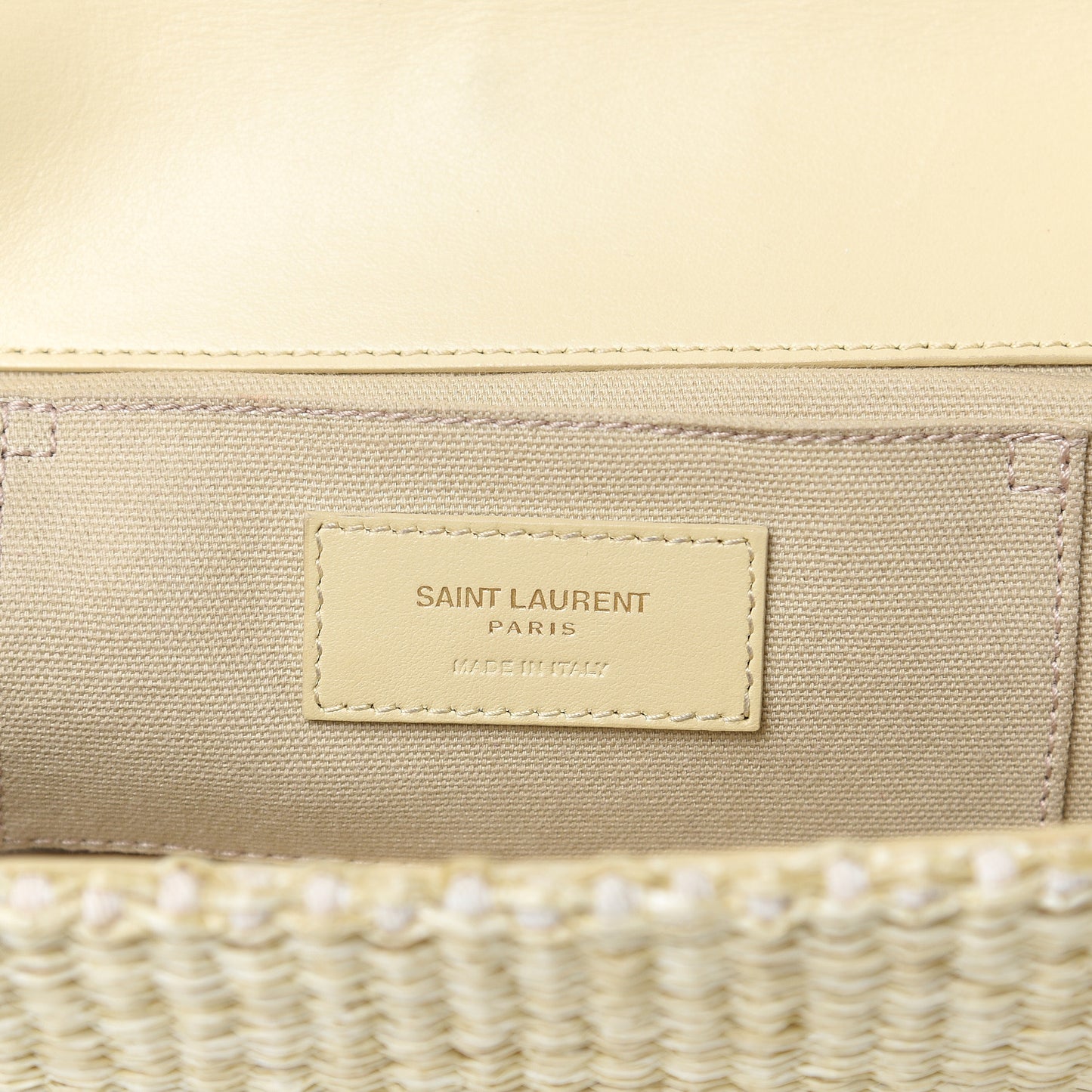 Raffia Medium Monogram Kate Satchel Naturale