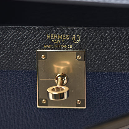 Hermes Epsom Taurillon Clemence Chevre Mysore Horseshoe Kellygraphie Lettre X Kelly Sellier 28 Noir Bleu Indigo Bleu Saphir 17 of 36