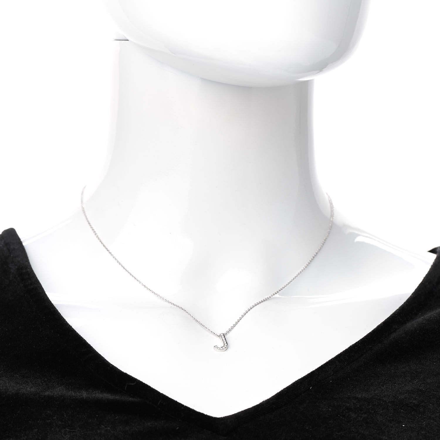 Tiffany Platinum Diamond Letters J Pendant Necklace 2 of 6
