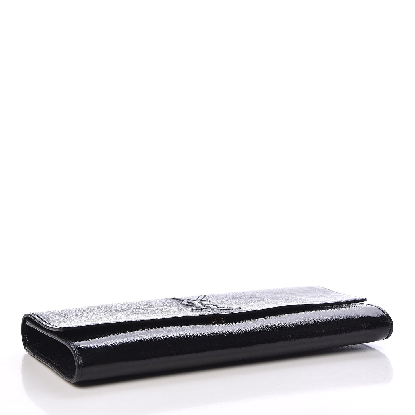 Textured Patent Monogram Small Belle De Jour Clutch Black