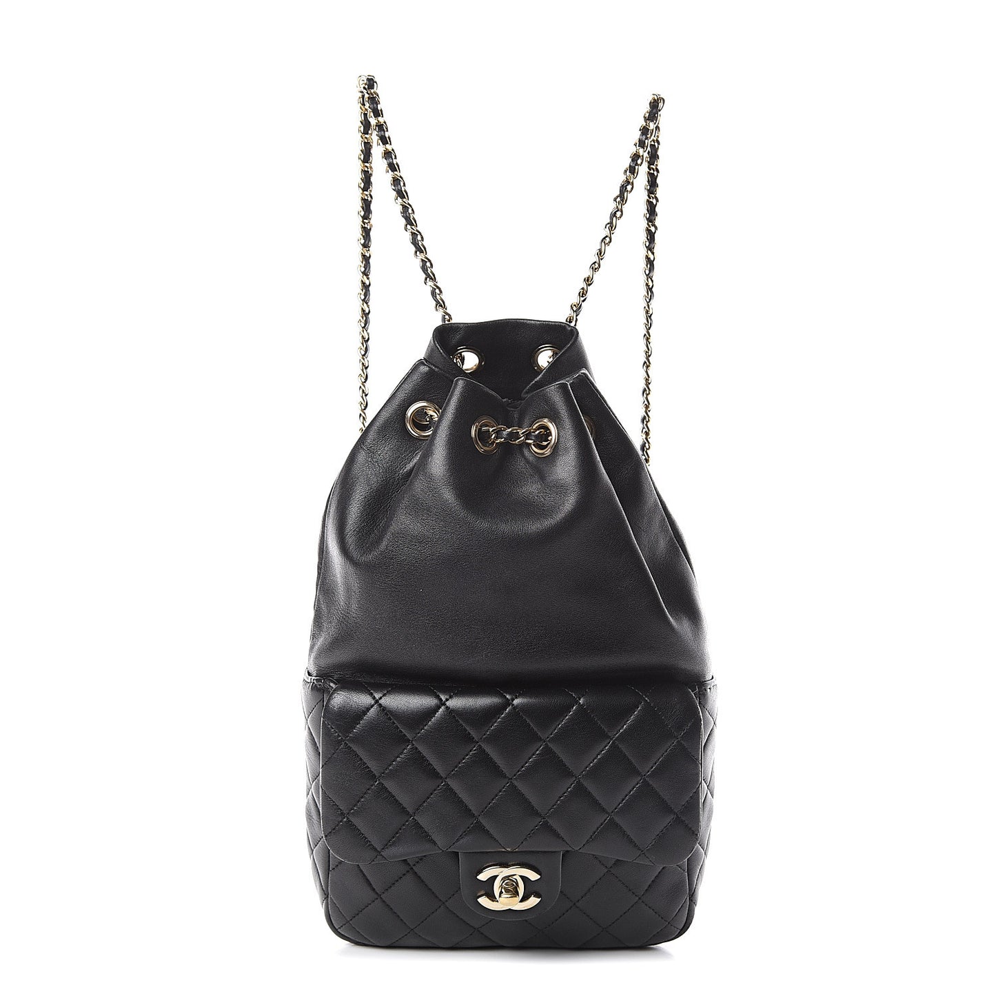 Lambskin Quilted Small in Seoul Backpack Black