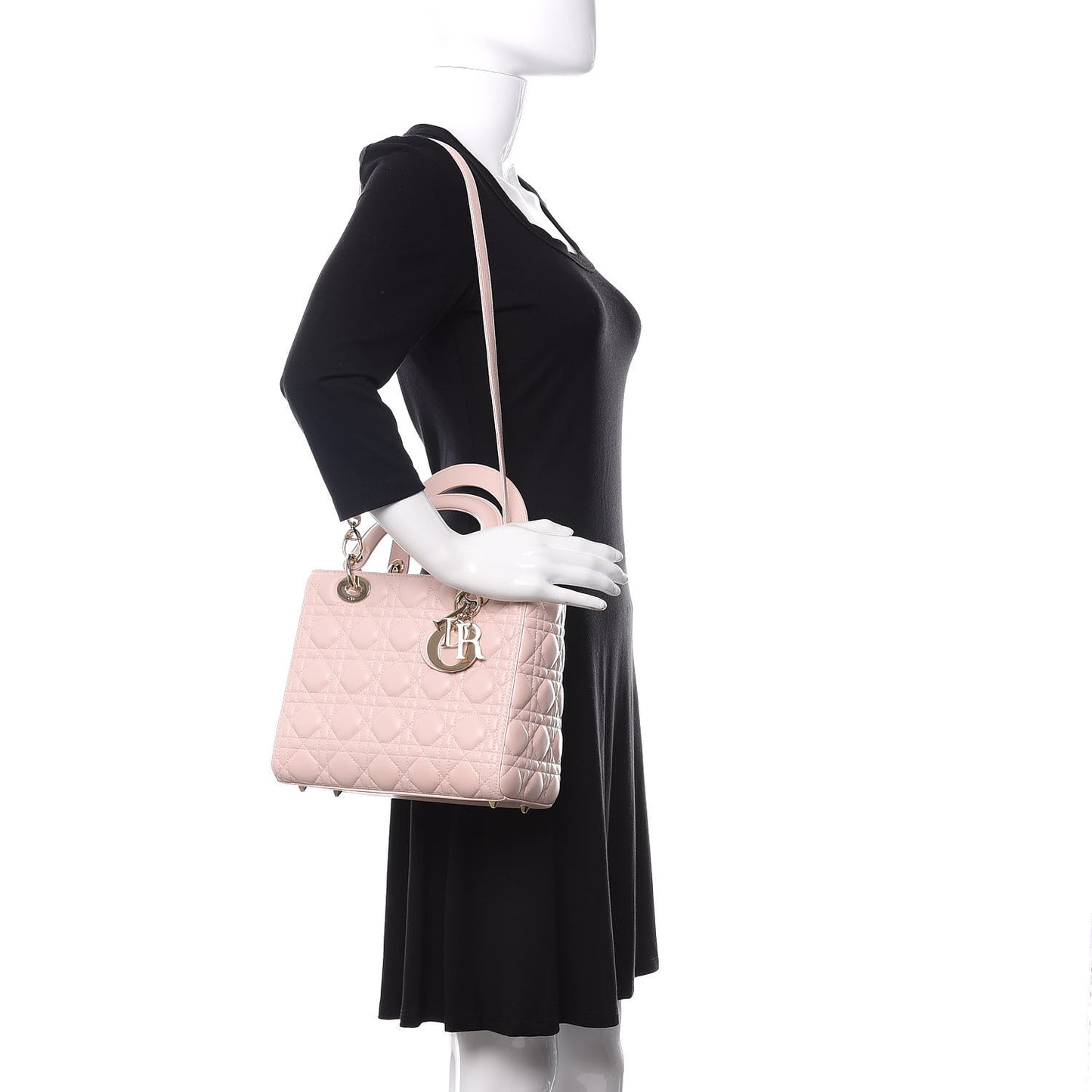 Lambskin Cannage Medium Lady Dior Light Pink
