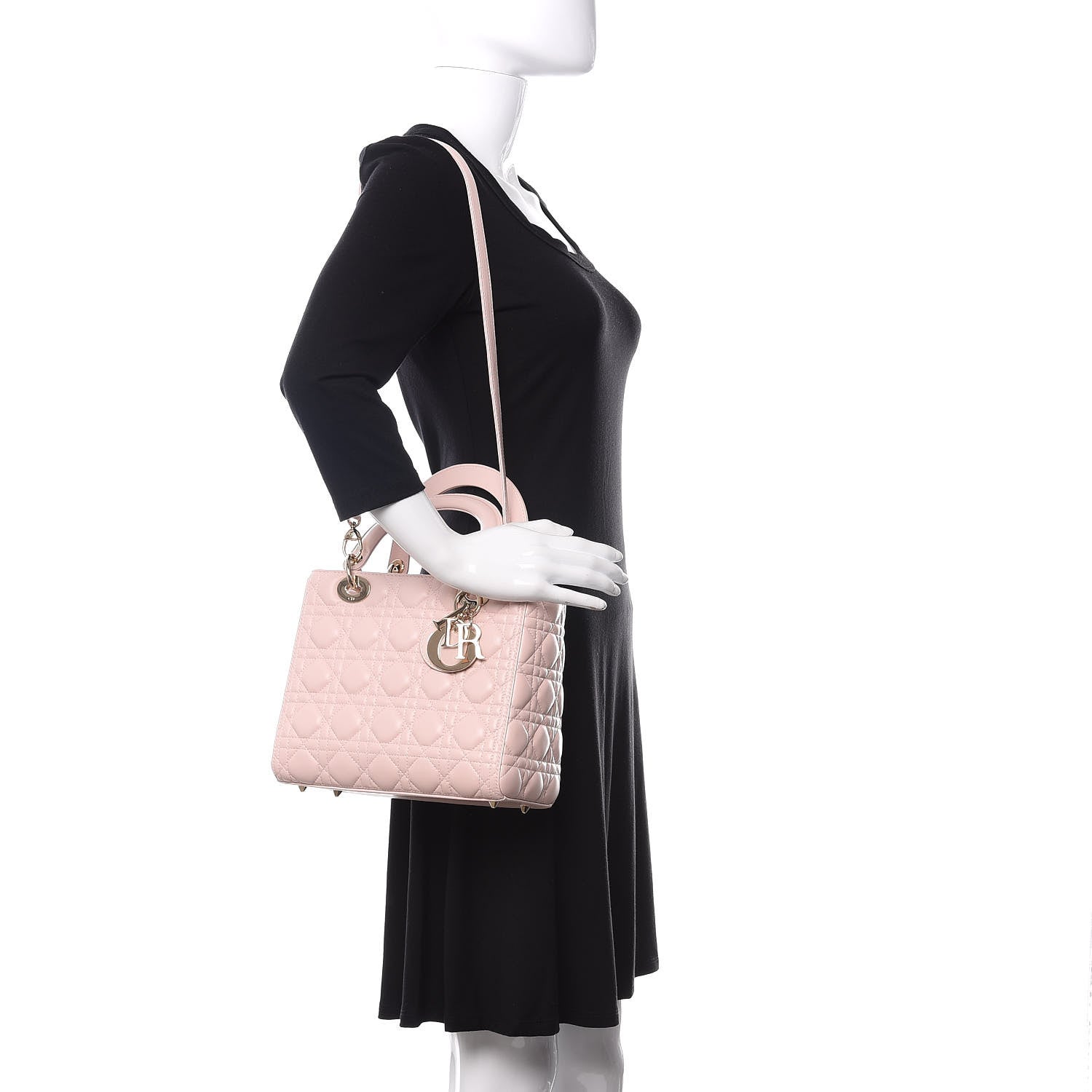 Christian Dior Lambskin Cannage Medium Lady Dior Light Pink 2 of 10