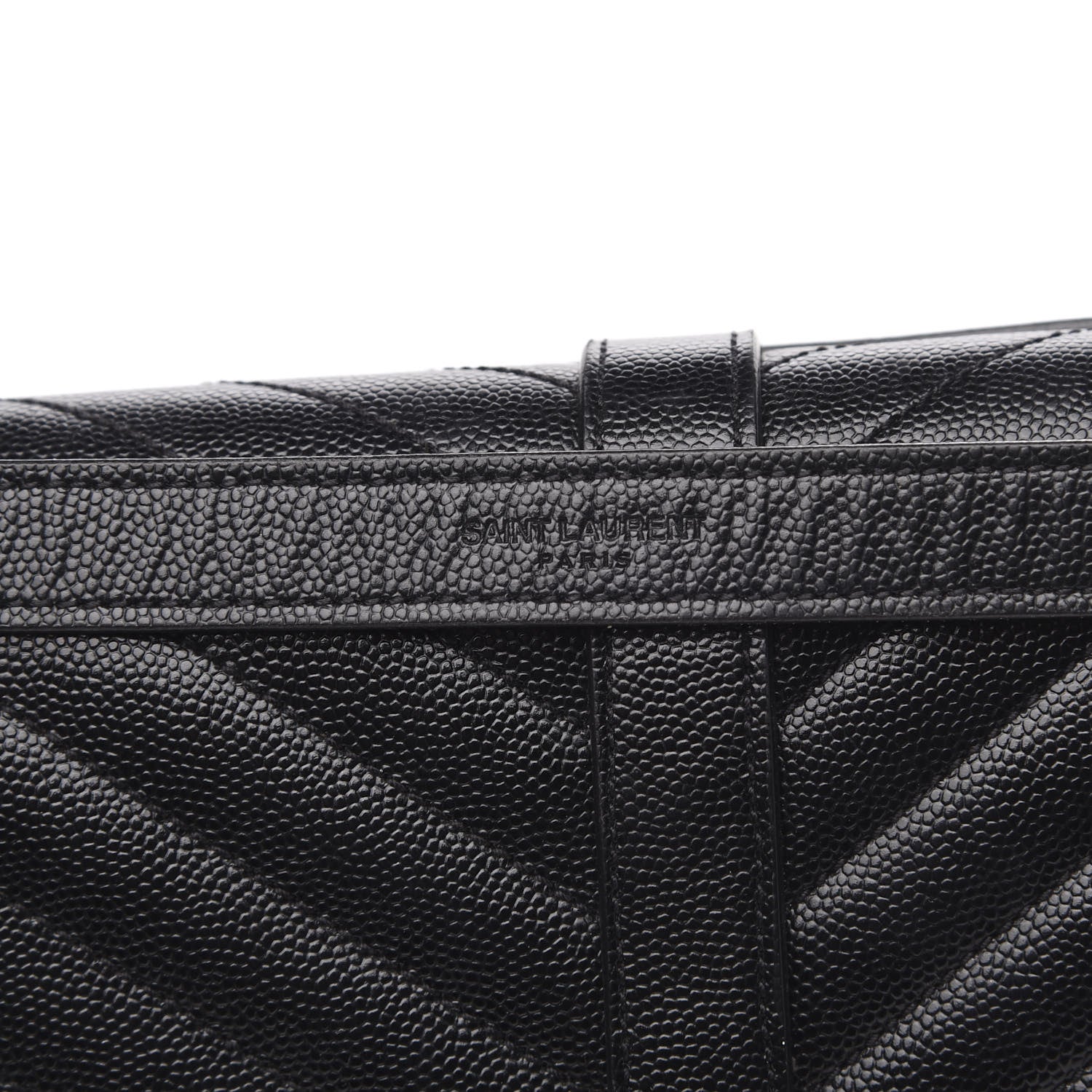 Saint Laurent Grain De Poudre Matelasse Chevron Large Monogram Satchel Black 8 of 9