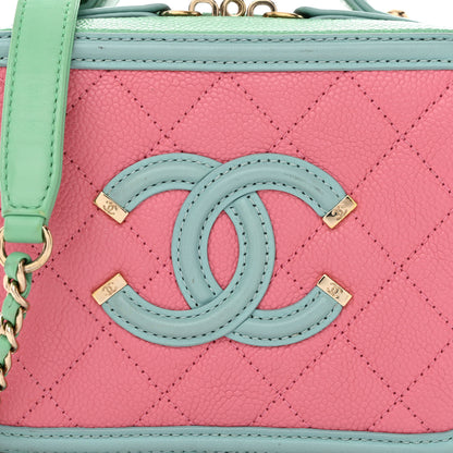 Chanel Caviar Quilted Small CC Filigree Vanity Case Multicolor 8 of 11