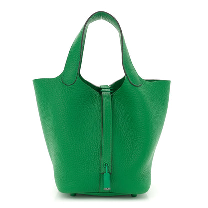 Hermes Taurillon Clemence Monochrome Picotin Lock 18 PM Bambou 1 of 11