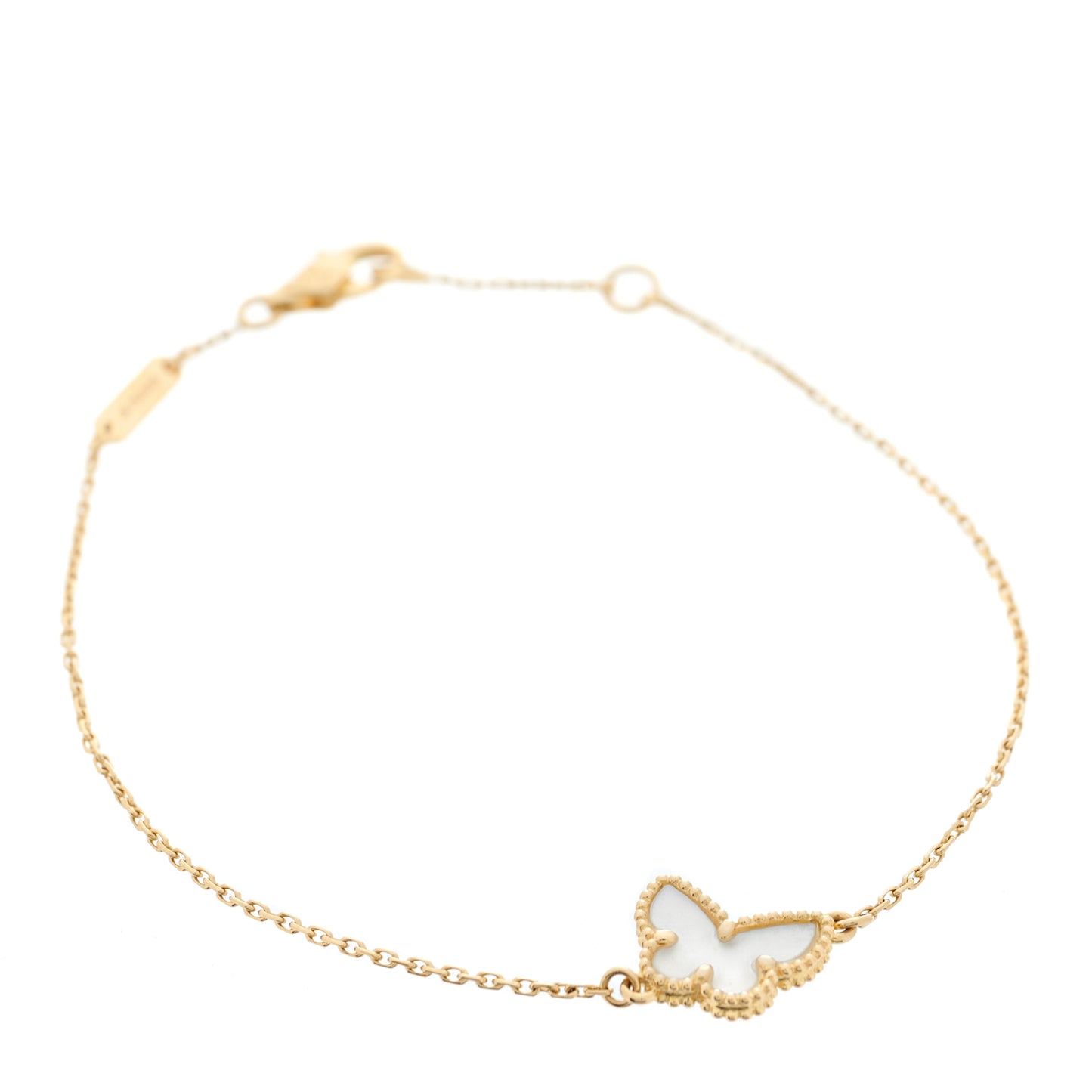 18K Yellow Gold Mother of Pearl Sweet Alhambra Butterfly Bracelet