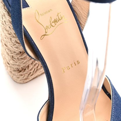 Christian Louboutin Denim Mariza 130 Espadrille Sandals 41 Blue Natural 8 of 8
