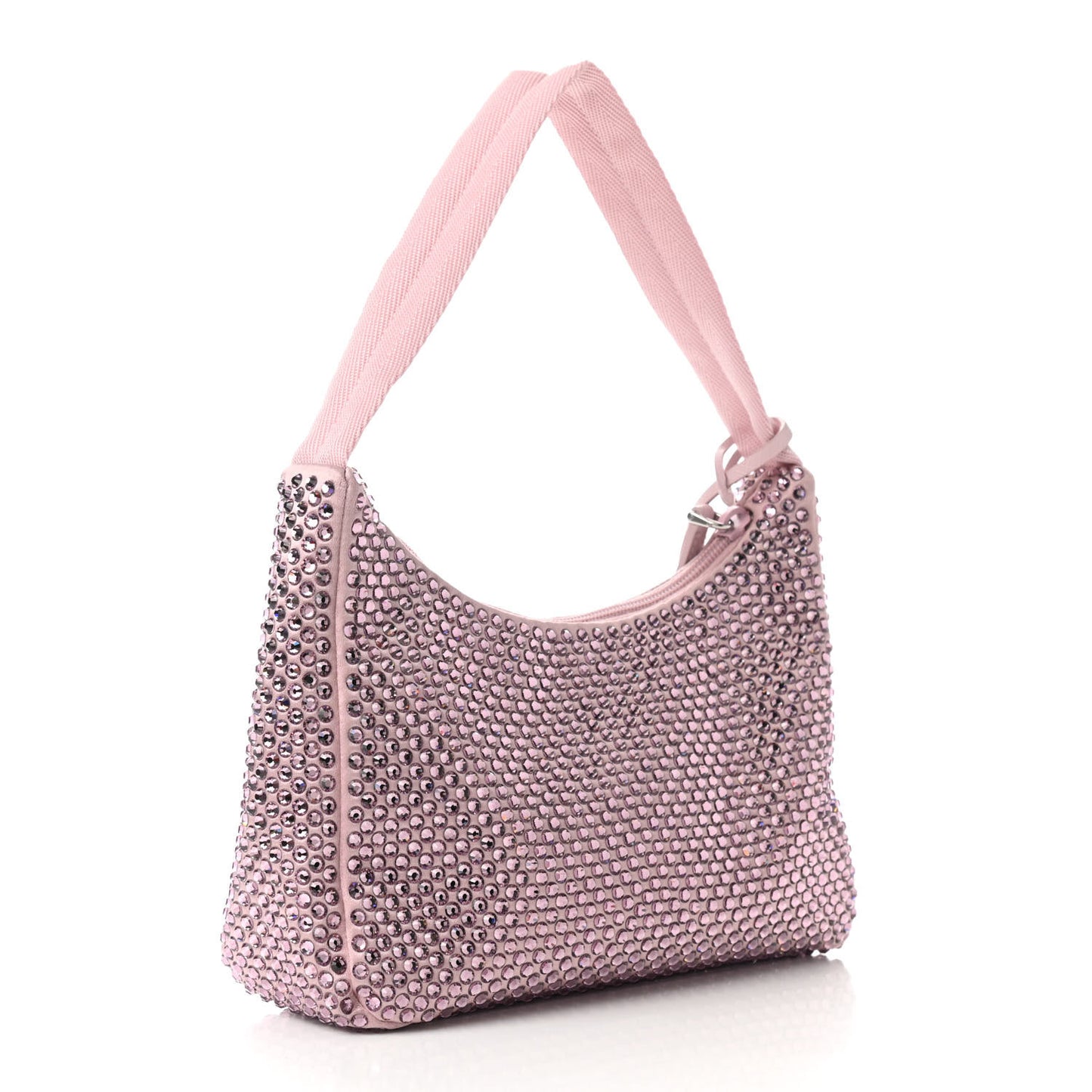 Satin Crystal Mini Re-Edition 2000 Bag Alabastro
