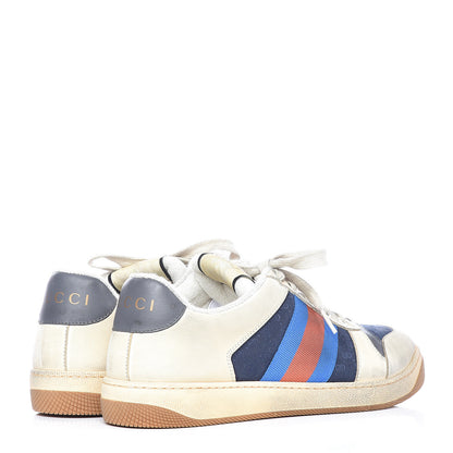 Gucci Nubuck Mini GG Monogram Web Mens Screener Sneakers 8 London Blue Dusty Milk 4 of 14