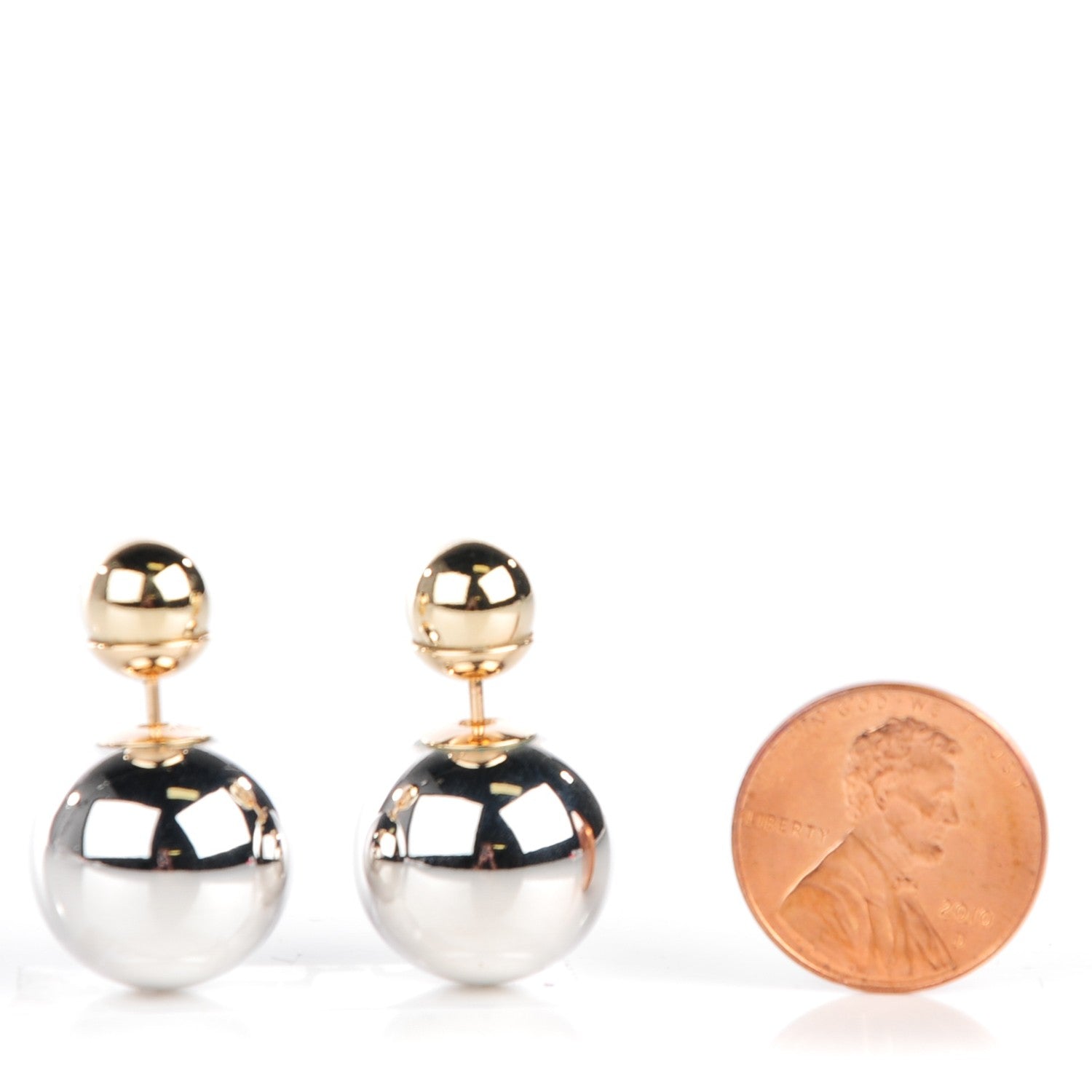 Christian Dior Mise En Dior Tribal Earrings Silver Gold 2 of 5