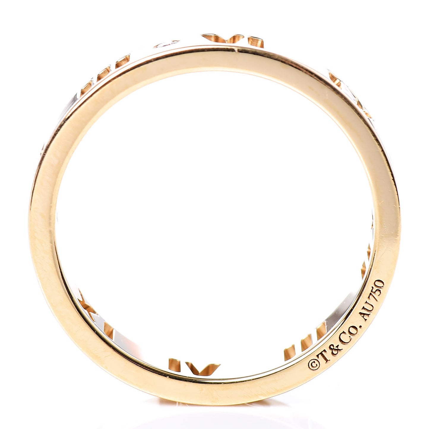 18K Yellow Gold Diamond Atlas Pierced Ring 46 3.75