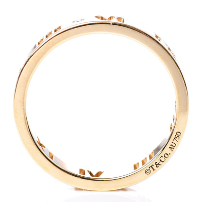 Tiffany 18K Yellow Gold Diamond Atlas Pierced Ring 46 3.75 4 of 4