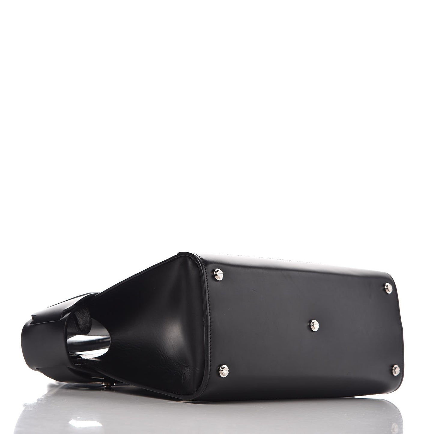 Smooth Calfskin Small Horizon Satchel Black