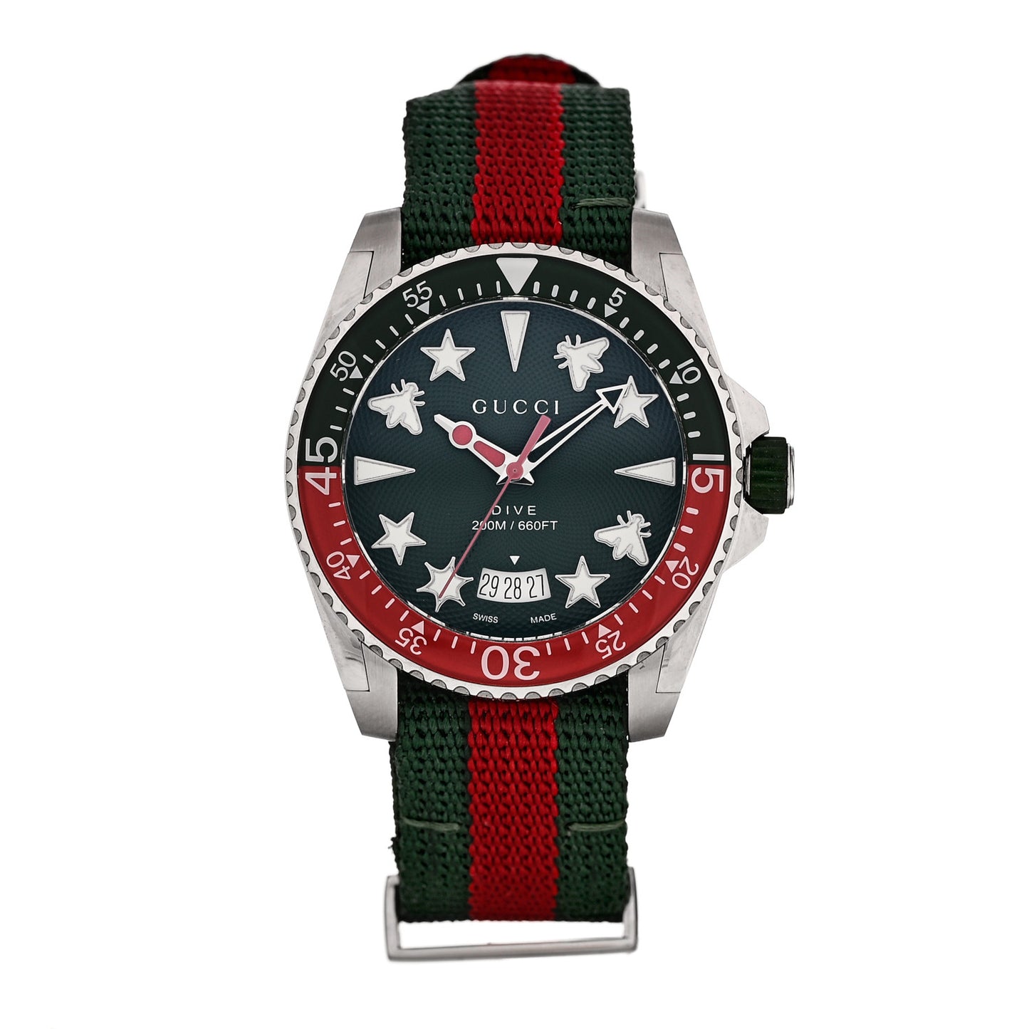 Stainless Steel Nylon 40mm Dive Quartz Watch Green