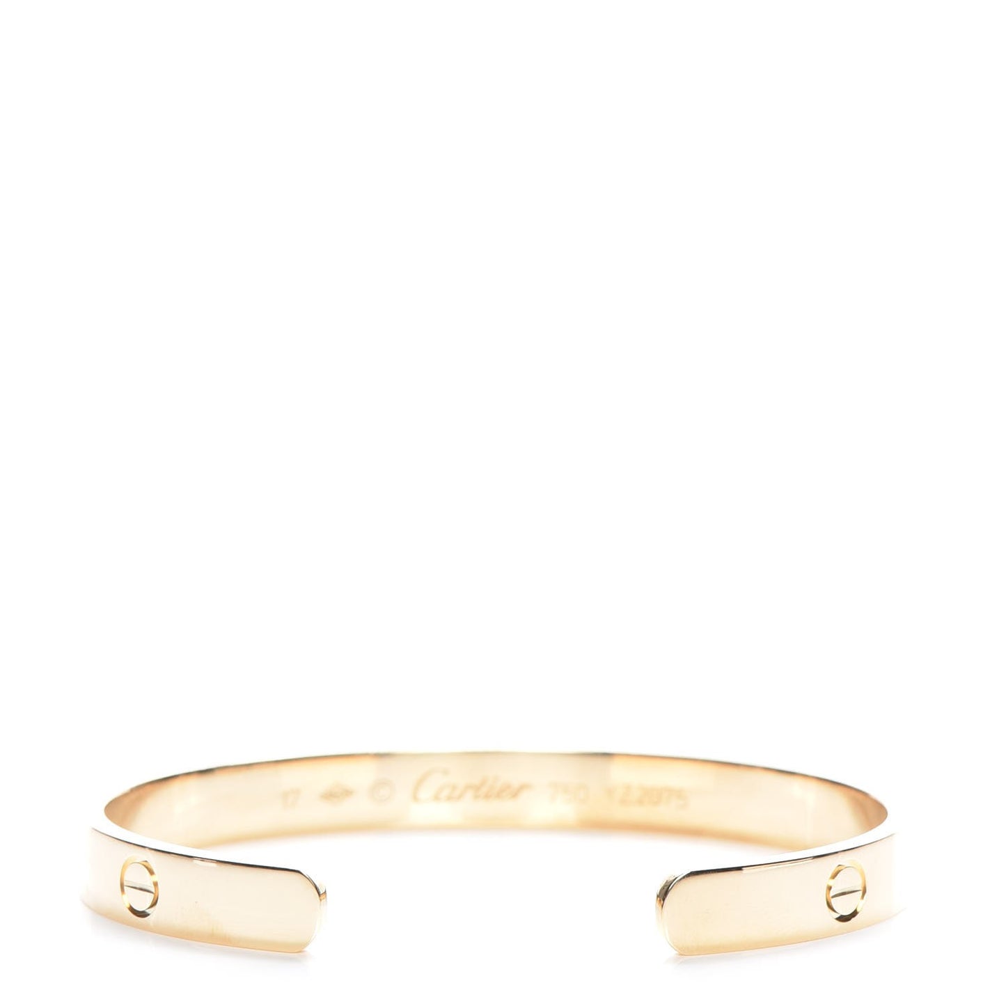 18K Yellow Gold LOVE Cuff Bracelet 17