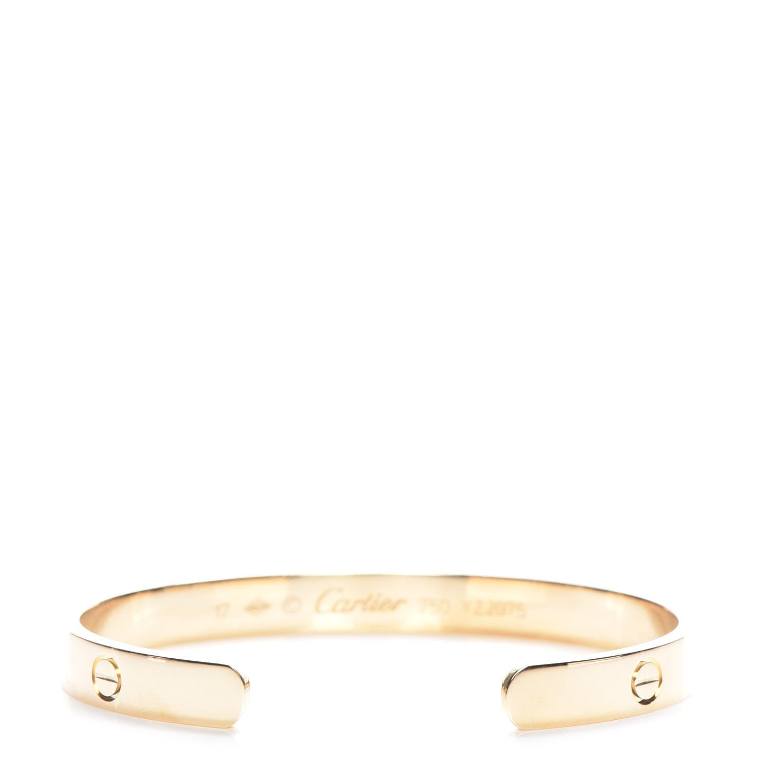 Cartier 18K Yellow Gold LOVE Cuff Bracelet 17 3 of 8