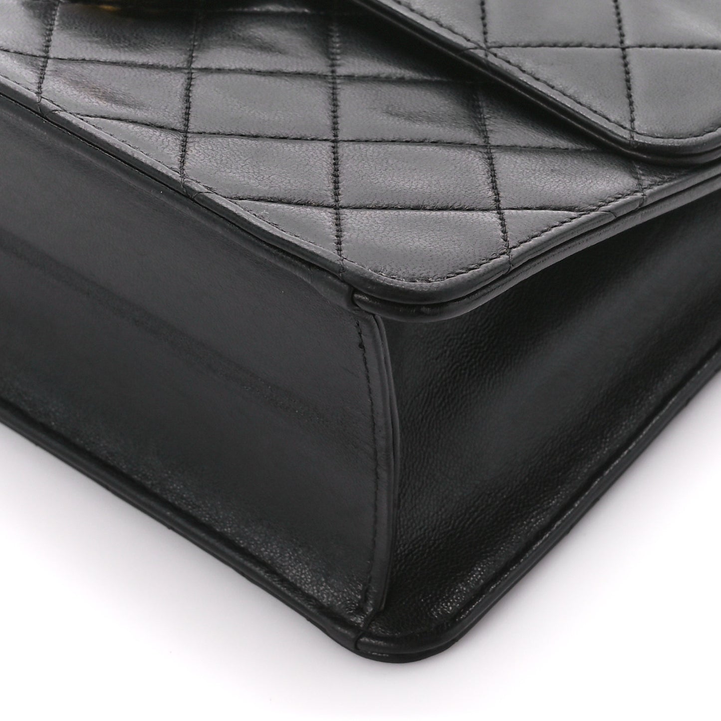 Lambskin Quilted Small Single Flap Bag Black