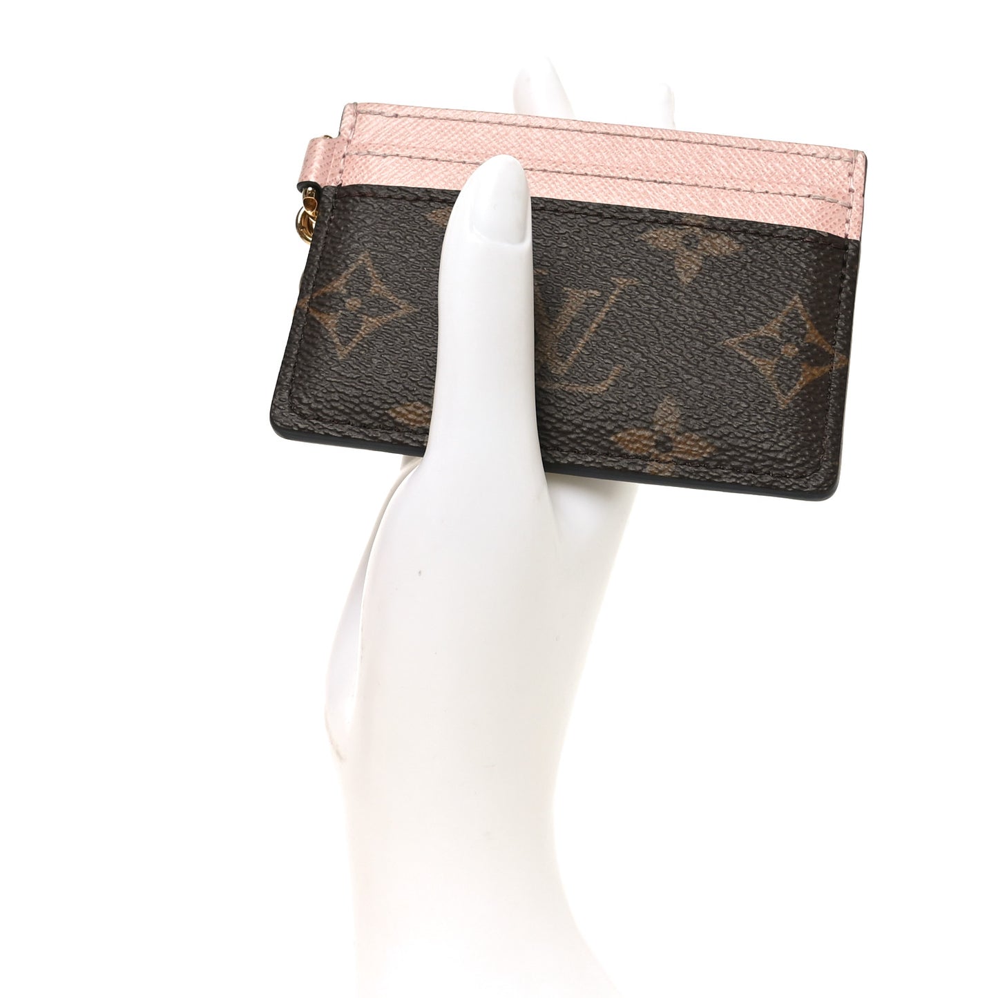 Monogram LV Charms Card Holder Rose Ballerine