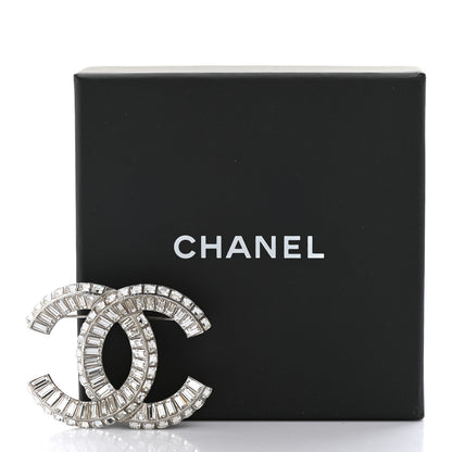 Chanel Baguette Crystal CC Brooch Silver 5 of 5