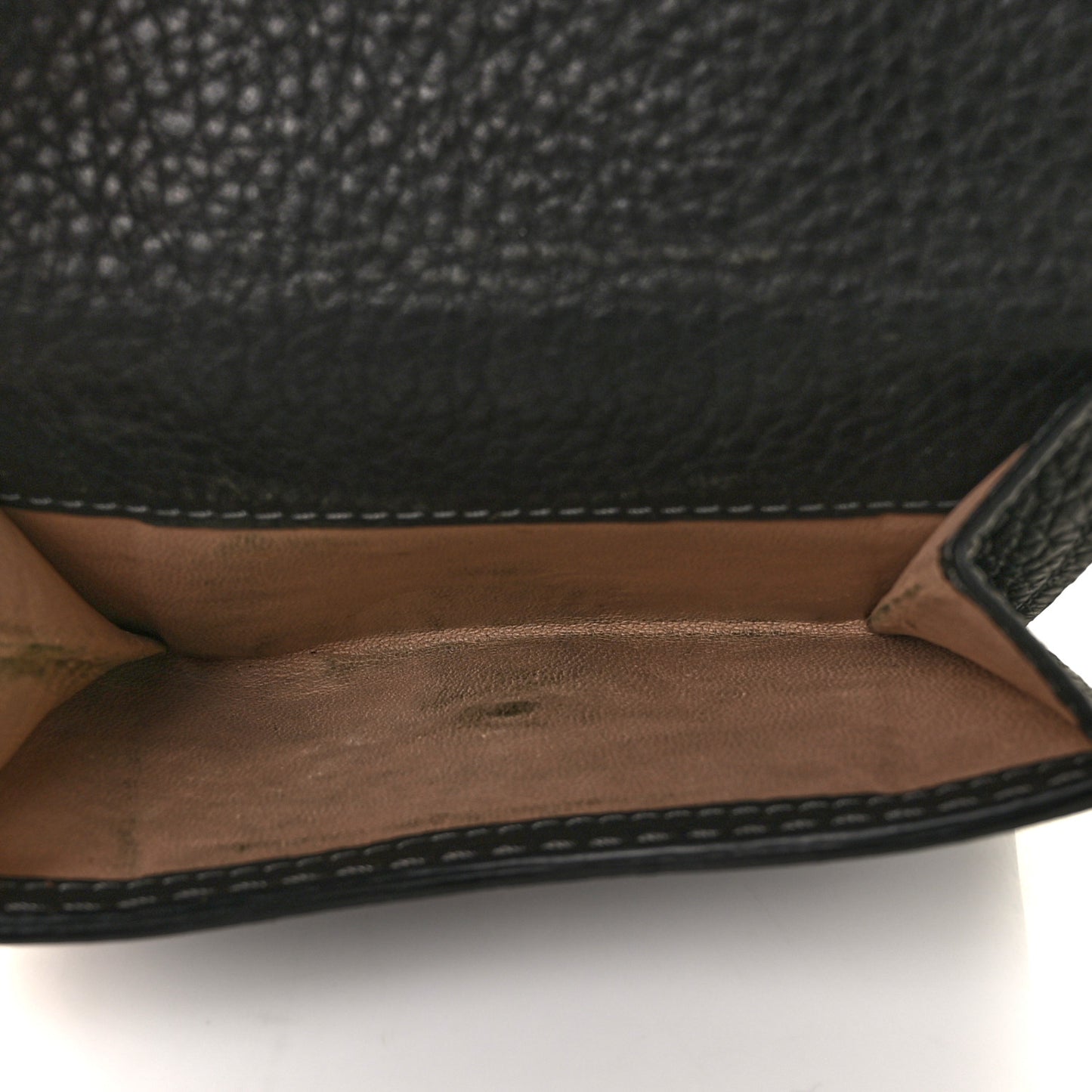 Grained Calfskin Marcie Square Wallet Black