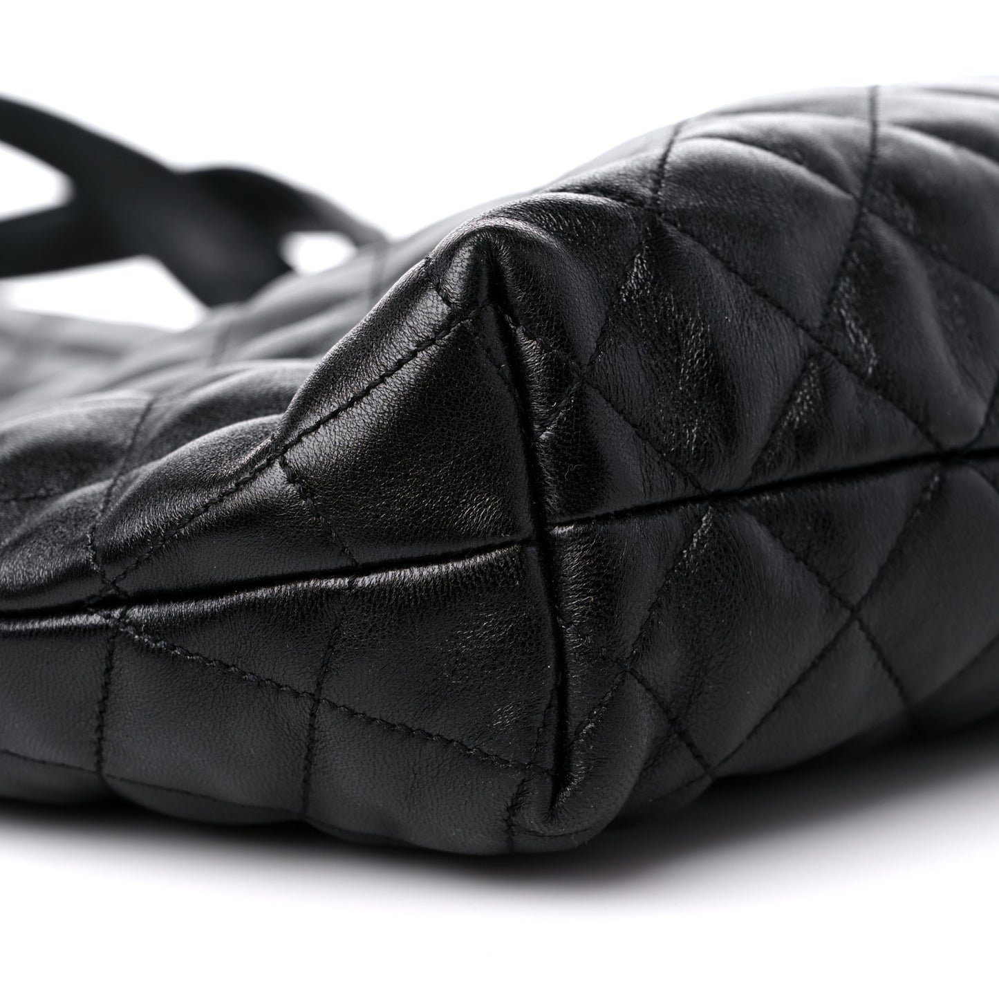 Lambskin Quilted Maxi Icare Shopping Tote Black