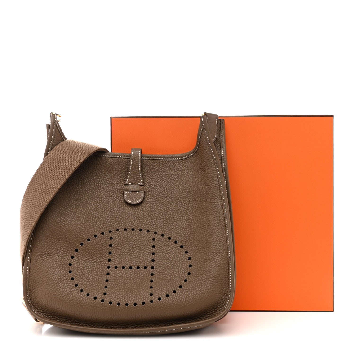 Hermes Taurillon Clemence Evelyne III PM Etoupe 14 of 14