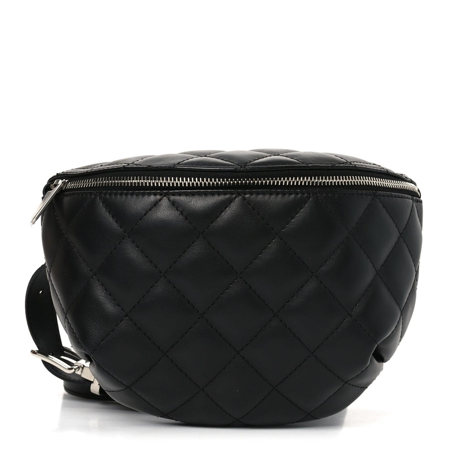 Calfskin Quilted Waist Belt Bag Black