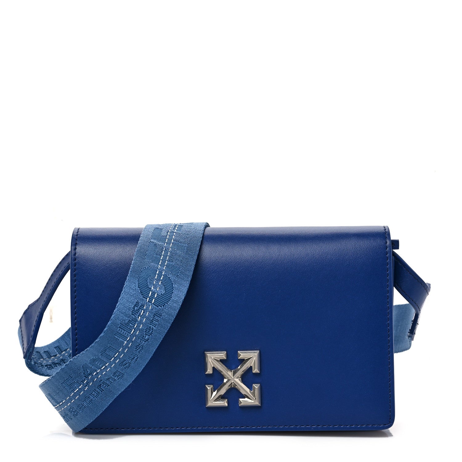 Off-White Calfskin Jitney 0.5 Crossbody Bag Blue 1 of 6