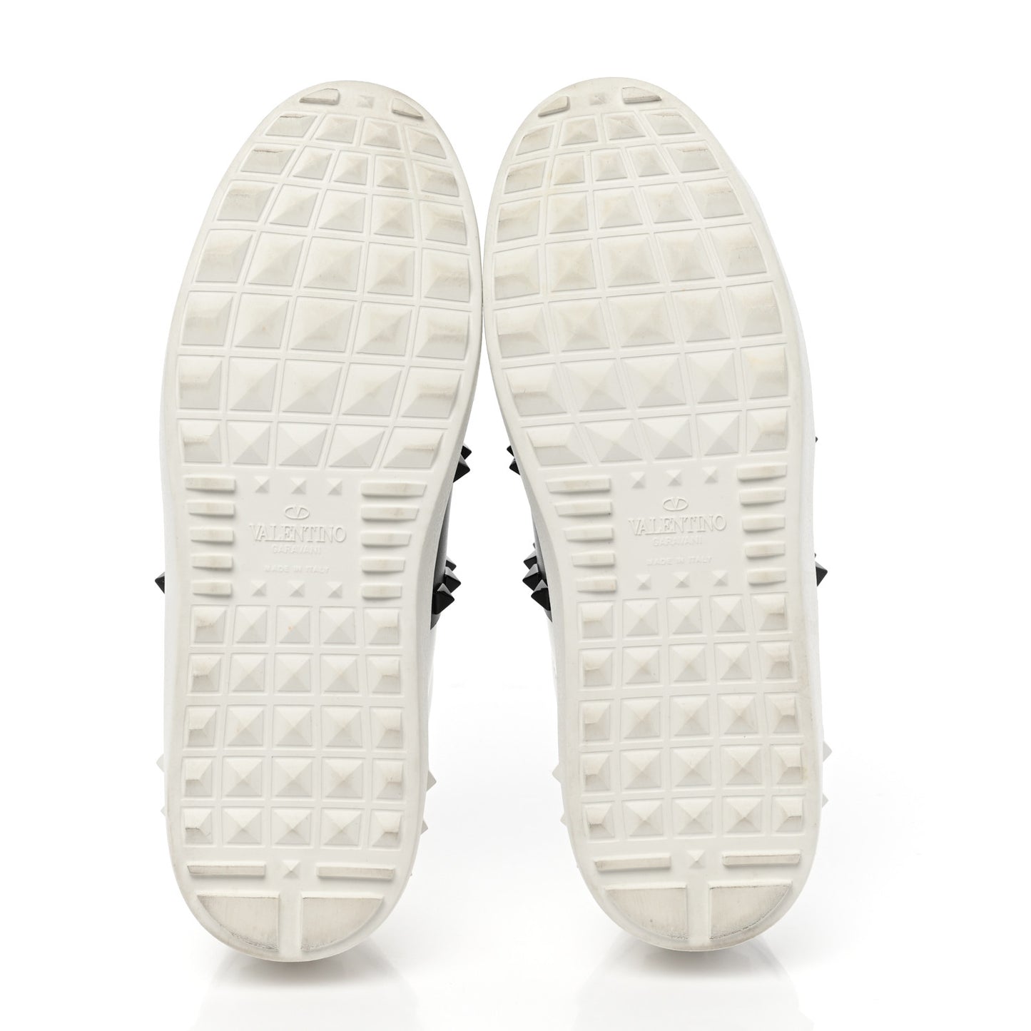 Calfskin Rockstud Untitled Open Sneakers 37.5 White Black