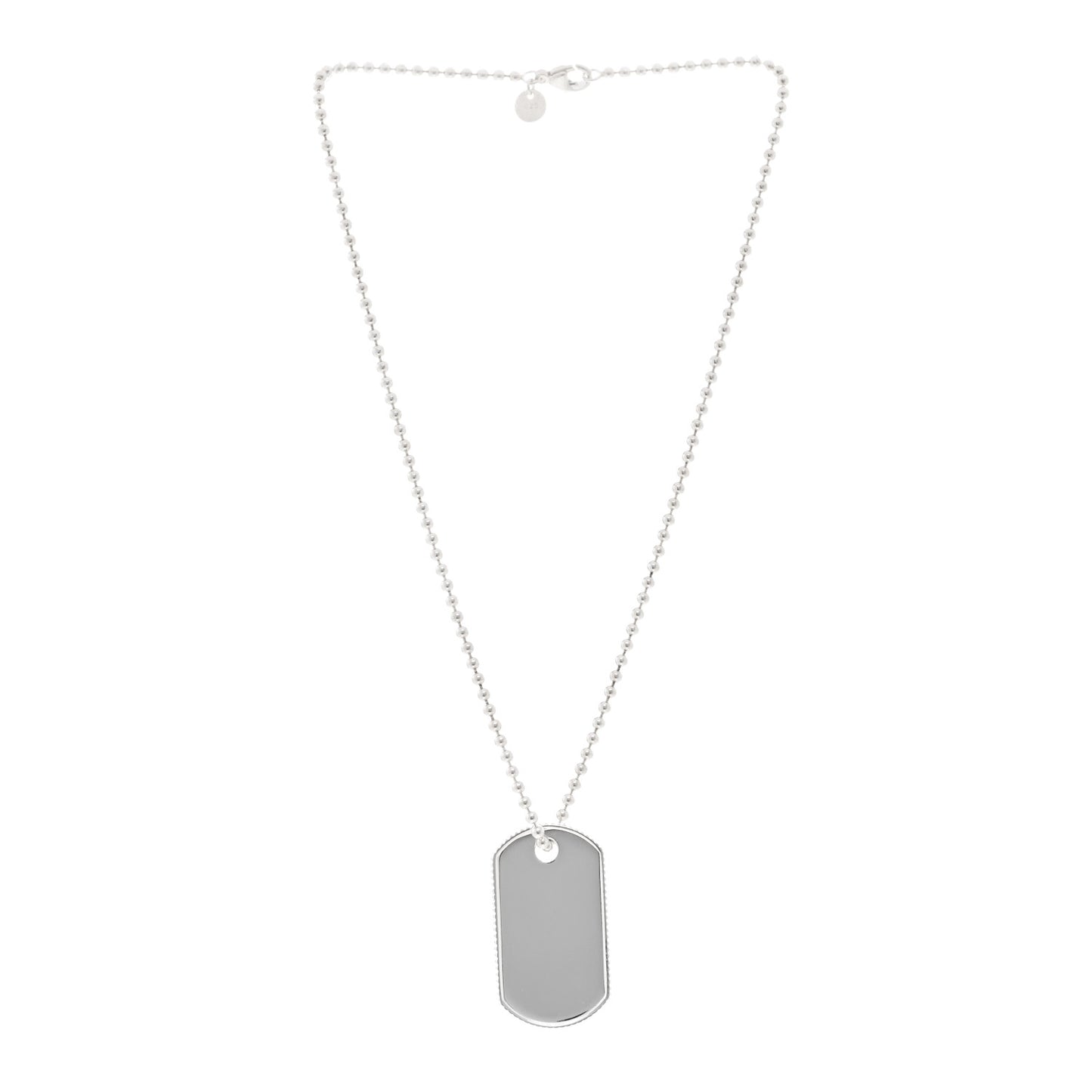 Sterling Silver Coin Edge Dog Tag Pendant Necklace