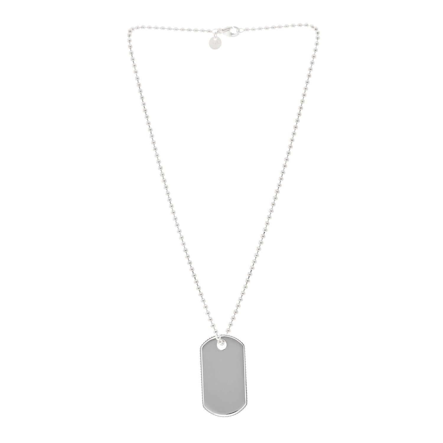 Tiffany Sterling Silver Coin Edge Dog Tag Pendant Necklace 3 of 5