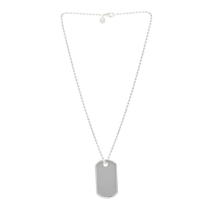Tiffany Sterling Silver Coin Edge Dog Tag Pendant Necklace 3 of 5